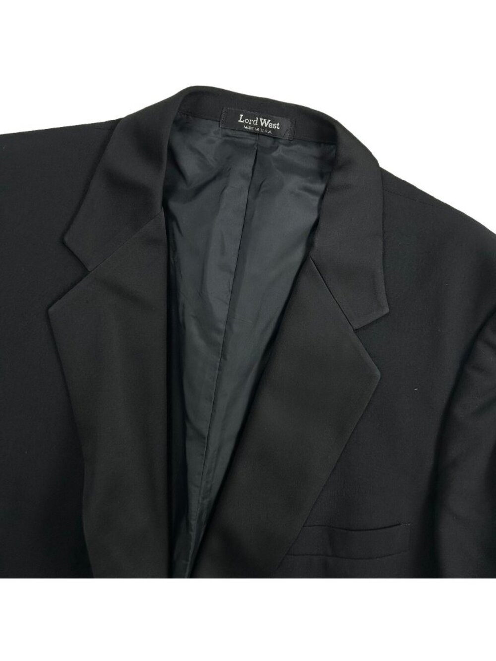 VTG Lord West Men's 1-Button Tuxedo Jacket Blazer Black • USA • 44XL